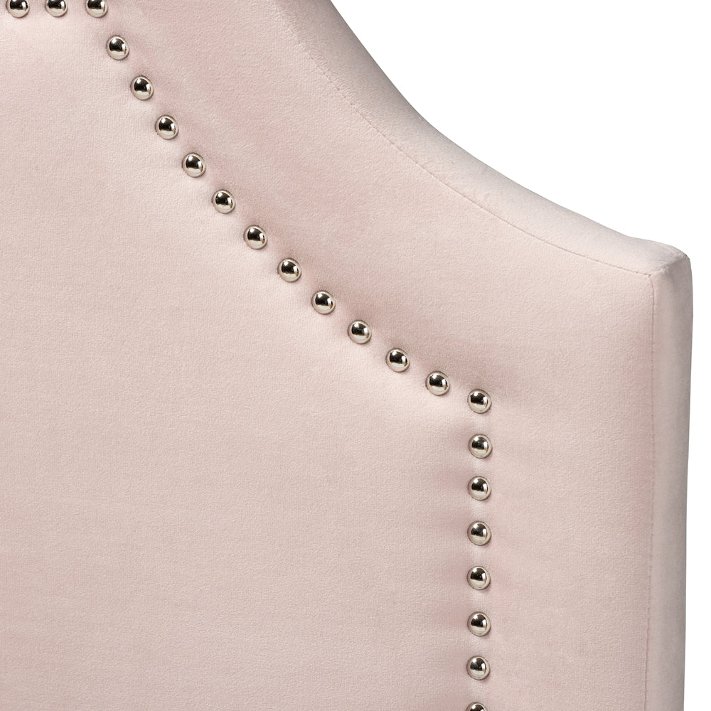 Rita Modern and Contemporary Light Pink Velvet Fabric Upholstered Twin Size Headboard