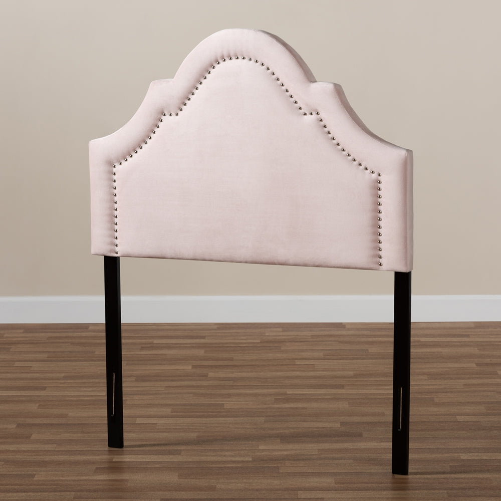 Rita Modern and Contemporary Light Pink Velvet Fabric Upholstered Twin Size Headboard