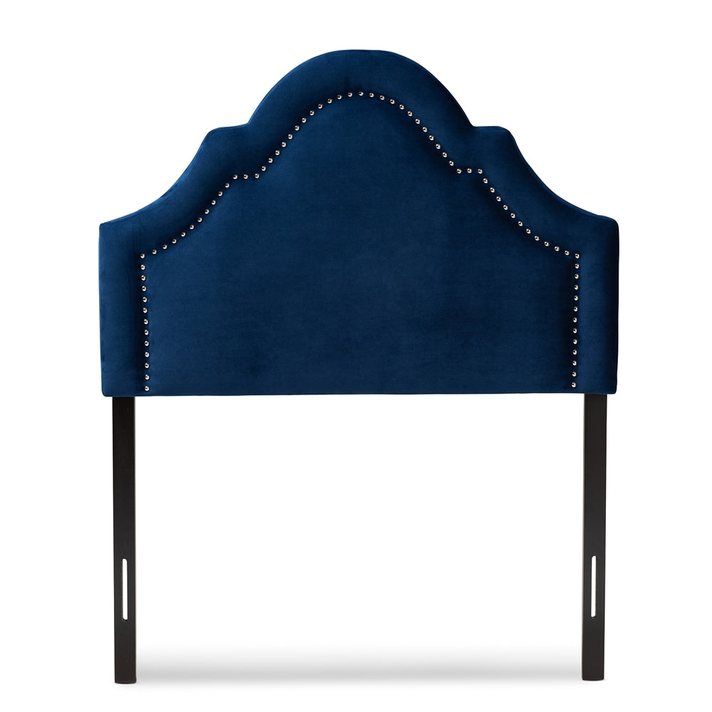 Rita Modern and Contemporary Navy Blue Velvet Fabric Upholstered Twin Size Headboard