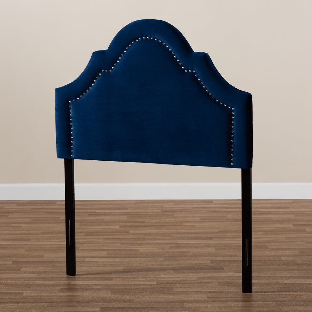 Rita Modern and Contemporary Navy Blue Velvet Fabric Upholstered Twin Size Headboard