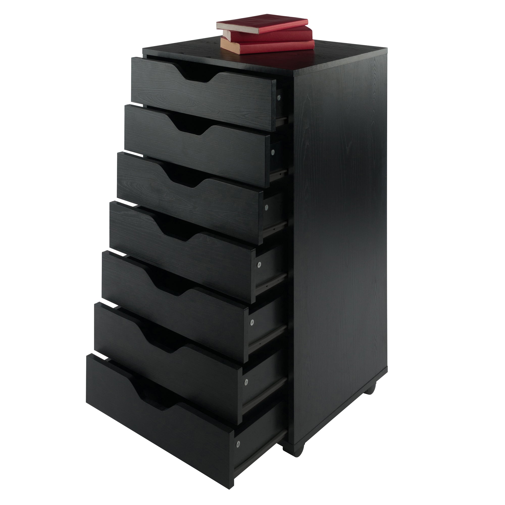 Halifax 7-Drawer Mobile Cabinet, Black