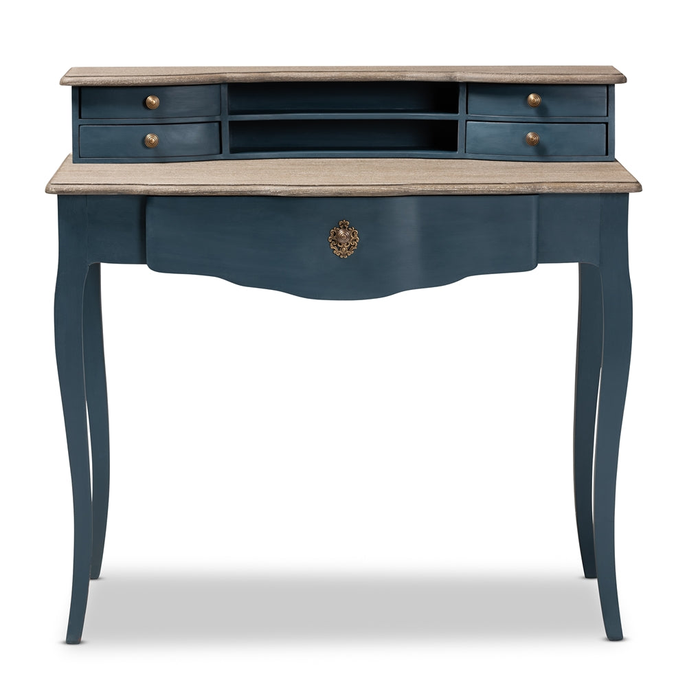 Celestine French Provincial Blue Spruce Finished Wood Accent Writing Desk