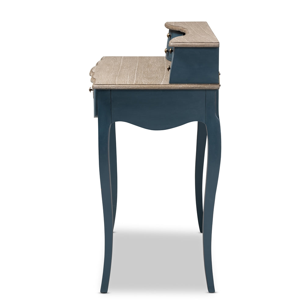 Celestine French Provincial Blue Spruce Finished Wood Accent Writing Desk
