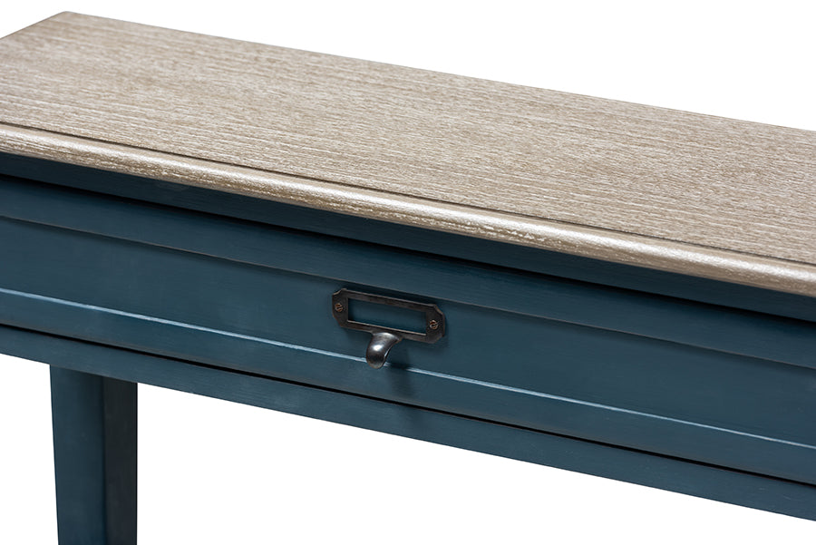 Dauphine French Provincial Blue Spruce Fiinished Wood Accent Console Table