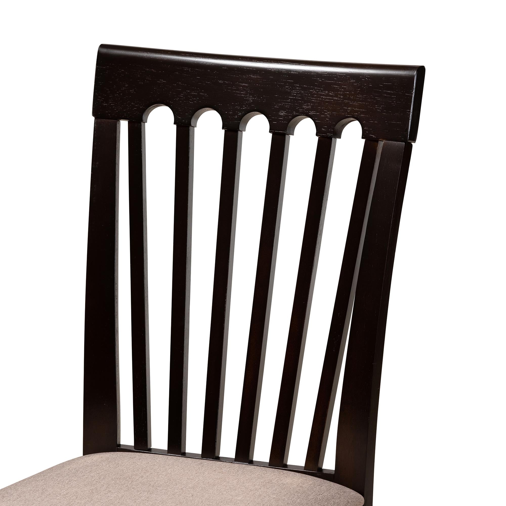 Bailey Modern Sand Fabric and Dark Brown Finished Wood 5-Piece Dining Set