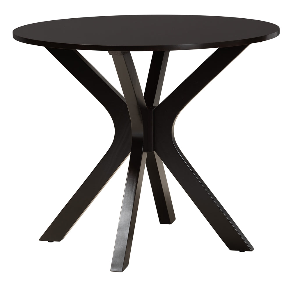 Sanne Modern Beige Fabric and Espresso Brown Finished Wood 5-Piece Dining Set