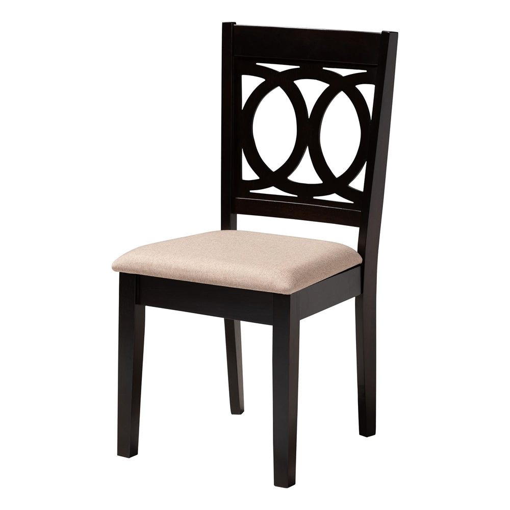 Kara Modern Sand and Dark Brown Finished Wood 5-Piece Dining Set