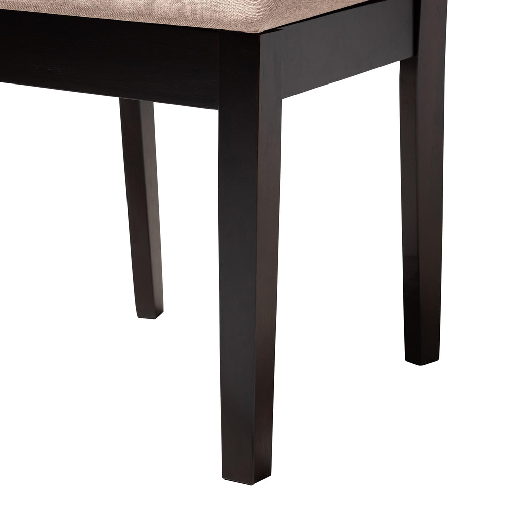 Rita Modern Sand and Dark Brown Finished Wood 5-Piece Dining Set