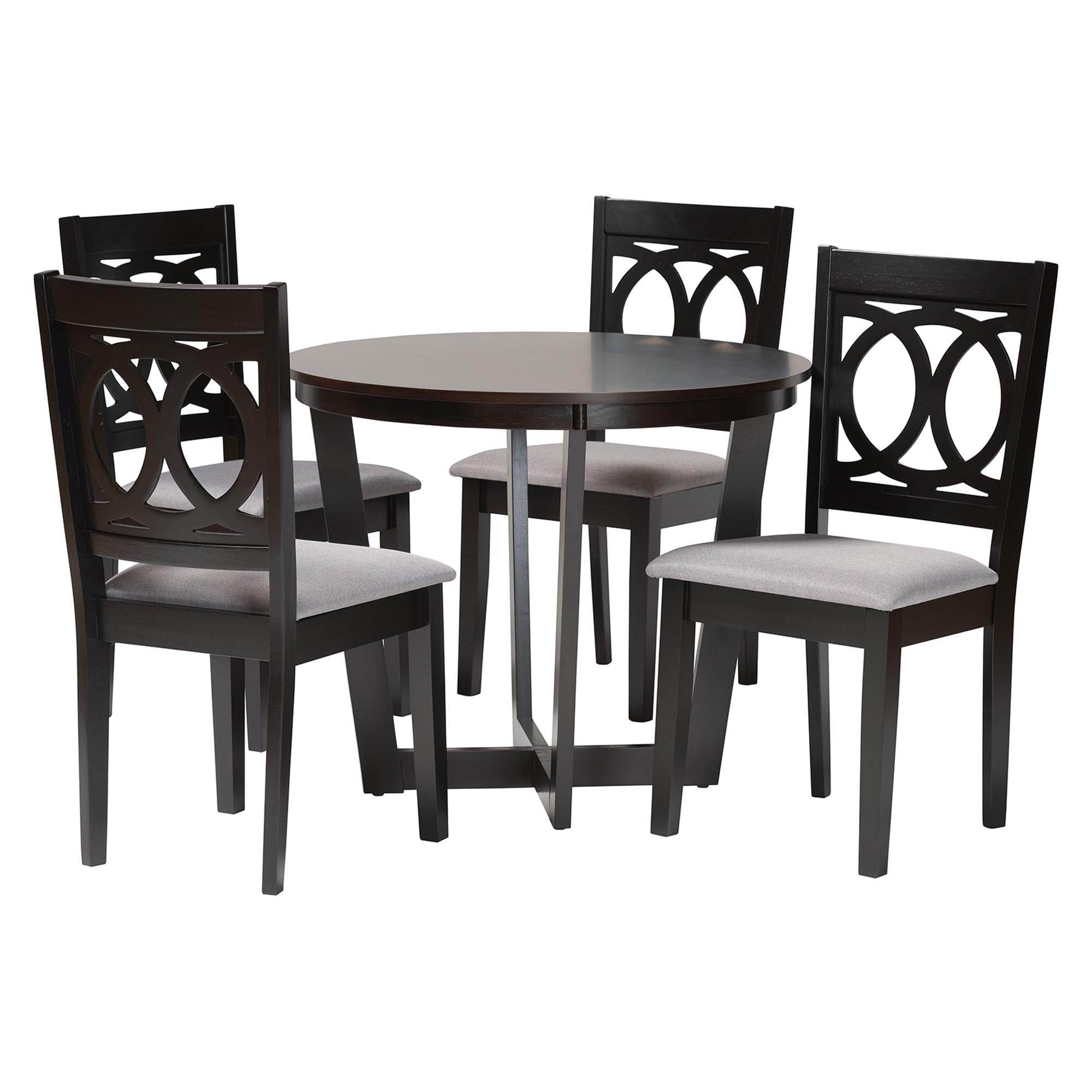 Kara Modern Grey and Dark Brown Finished Wood 5-Piece Dining Set