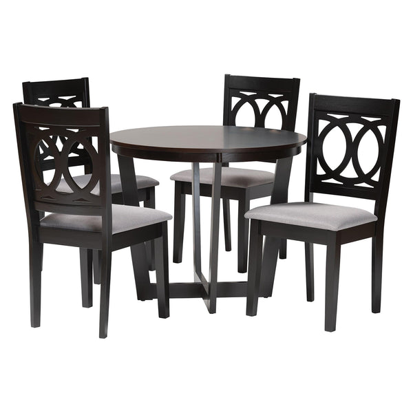 Kara Modern Grey and Dark Brown Finished Wood 5-Piece Dining Set