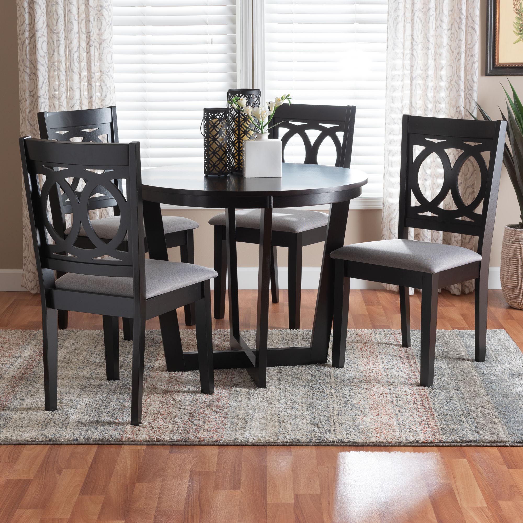 Kara Modern Grey and Dark Brown Finished Wood 5-Piece Dining Set