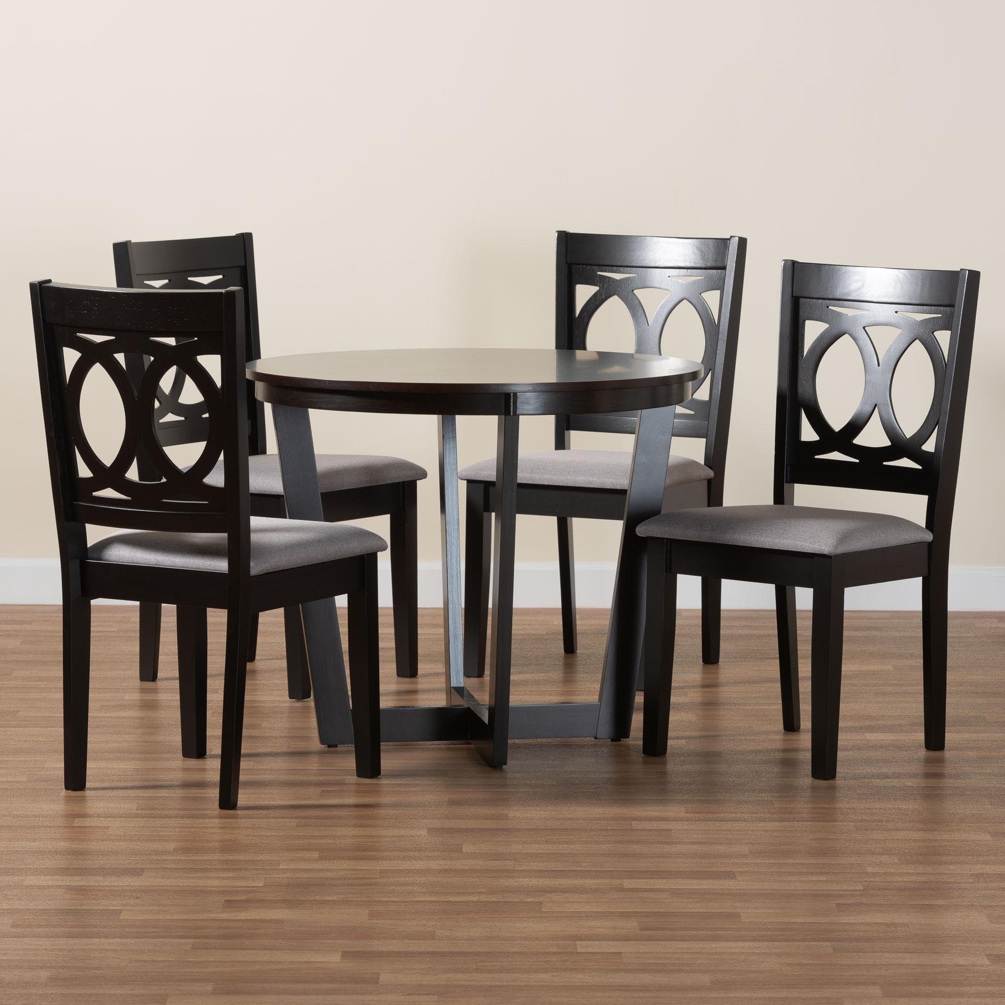 Kara Modern Grey and Dark Brown Finished Wood 5-Piece Dining Set
