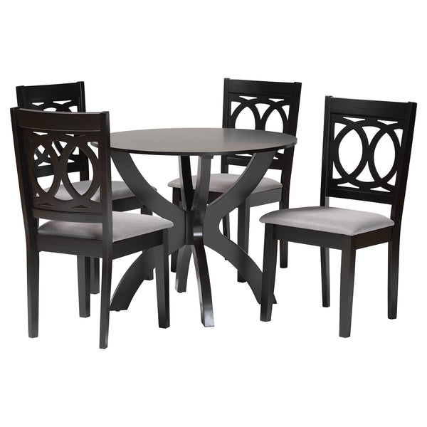 Rita Modern Grey and Dark Brown Finished Wood 5-Piece Dining Set