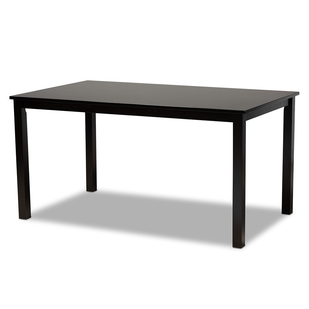 Bennett Modern and Contemporary Grey Fabric Upholstered and Dark Brown Finished Wood 6-Piece Dining Set