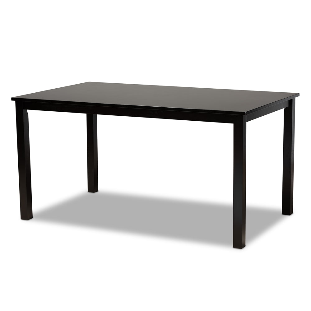 Caron Modern and Contemporary Grey Fabric Upholstered Espresso Brown Finished Wood 7-Piece Dining Set