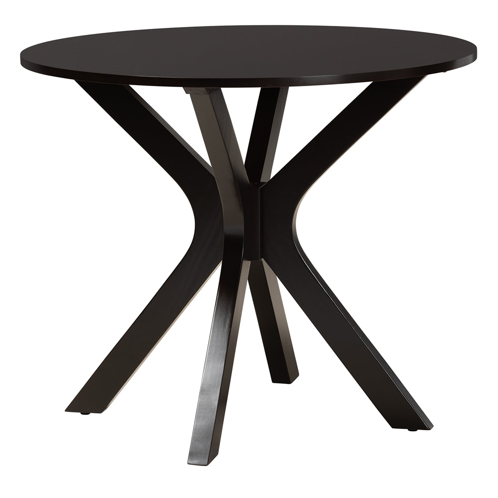 Maya Modern Beige Fabric and Espresso Brown Finished Wood 5-Piece Dining Set