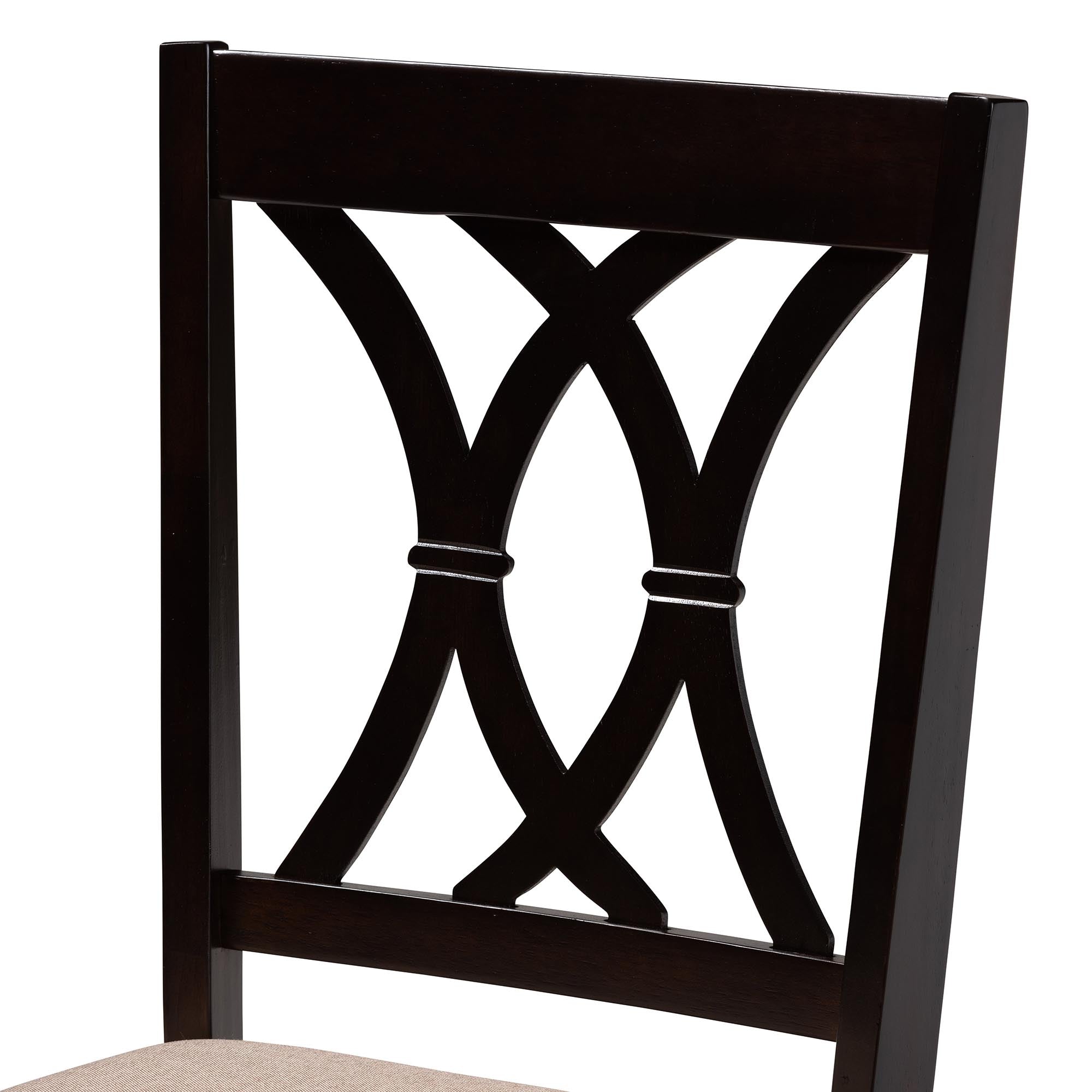 Aggie Modern Sand Fabric and Dark Brown Finished Wood 5-Piece Dining Set