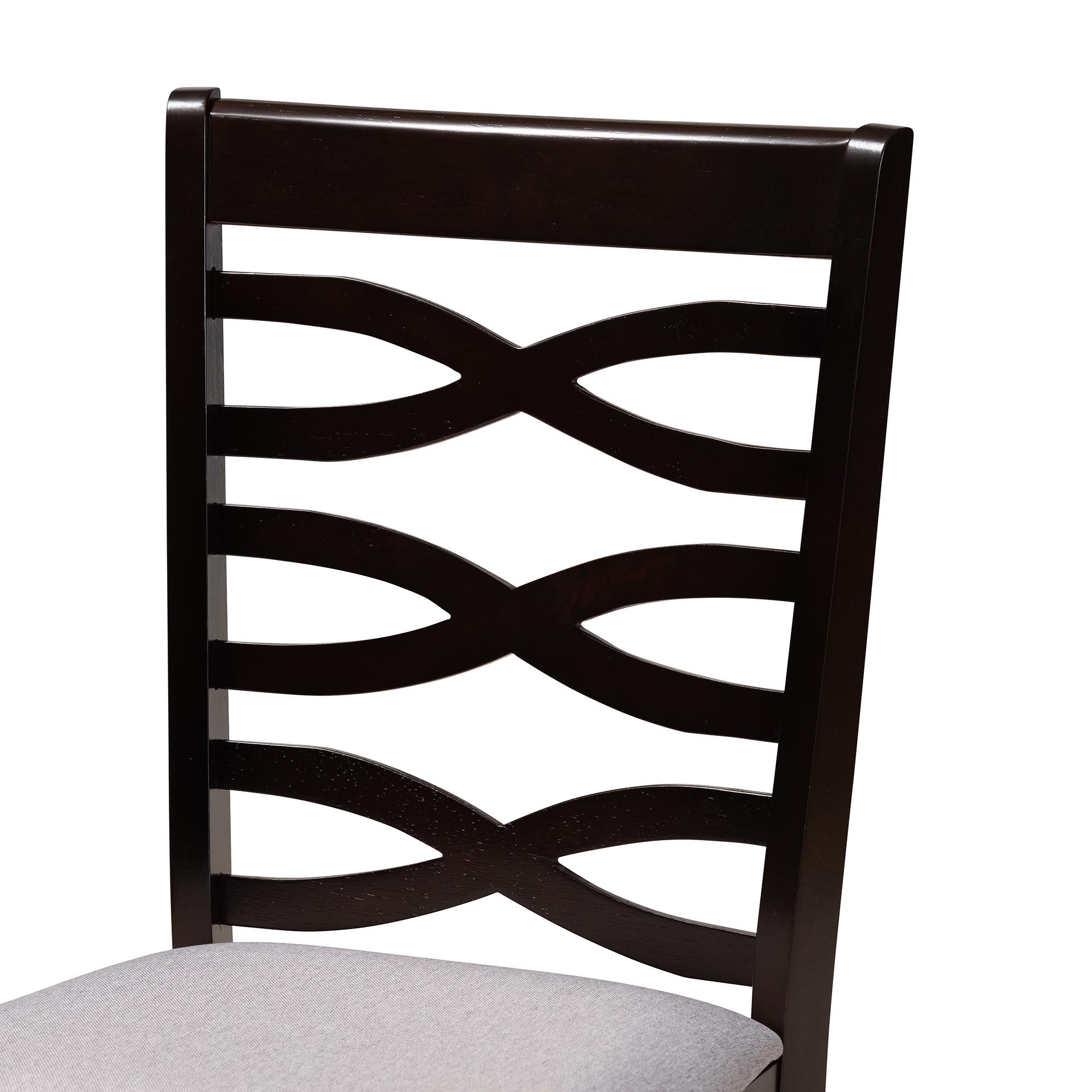 Aspen Modern Grey Fabric and Dark Brown Finished Wood 5-Piece Dining Set