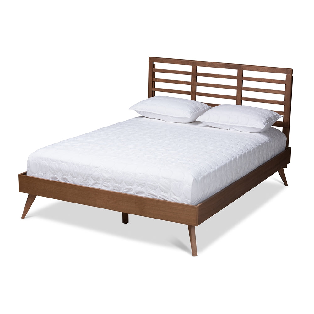 Calisto Walnut Brown Finished Wood Full Size Platform Bed