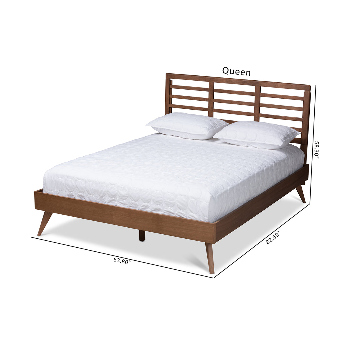Calisto Walnut Brown Finished Wood King Size Platform Bed
