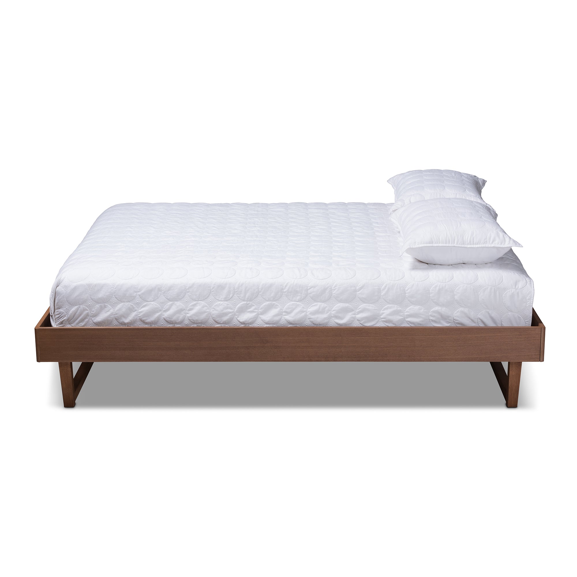 Liliya Walnut Brown Finished Wood Queen Size Platform Bed Frame