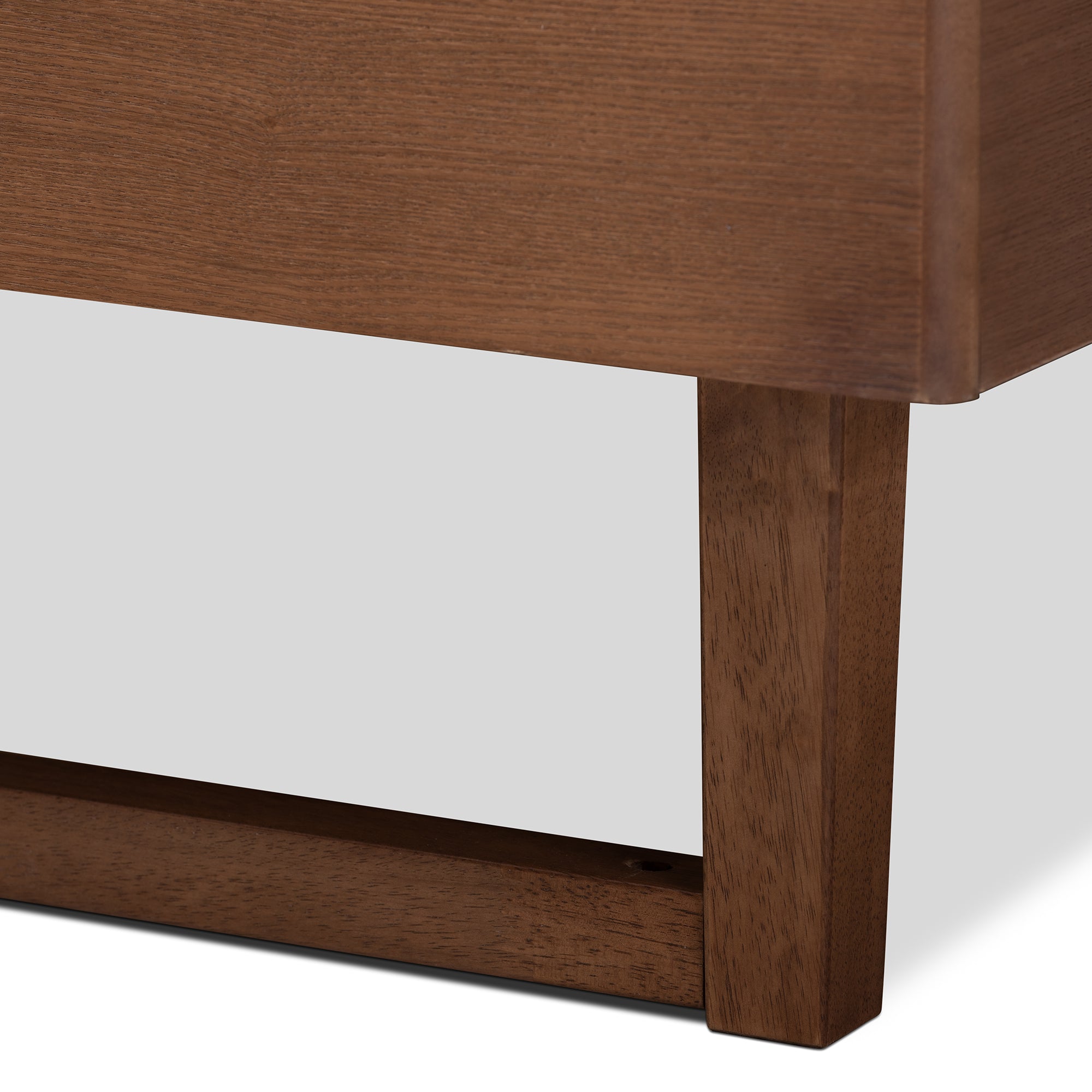 Liliya Walnut Brown Finished Wood Queen Size Platform Bed Frame