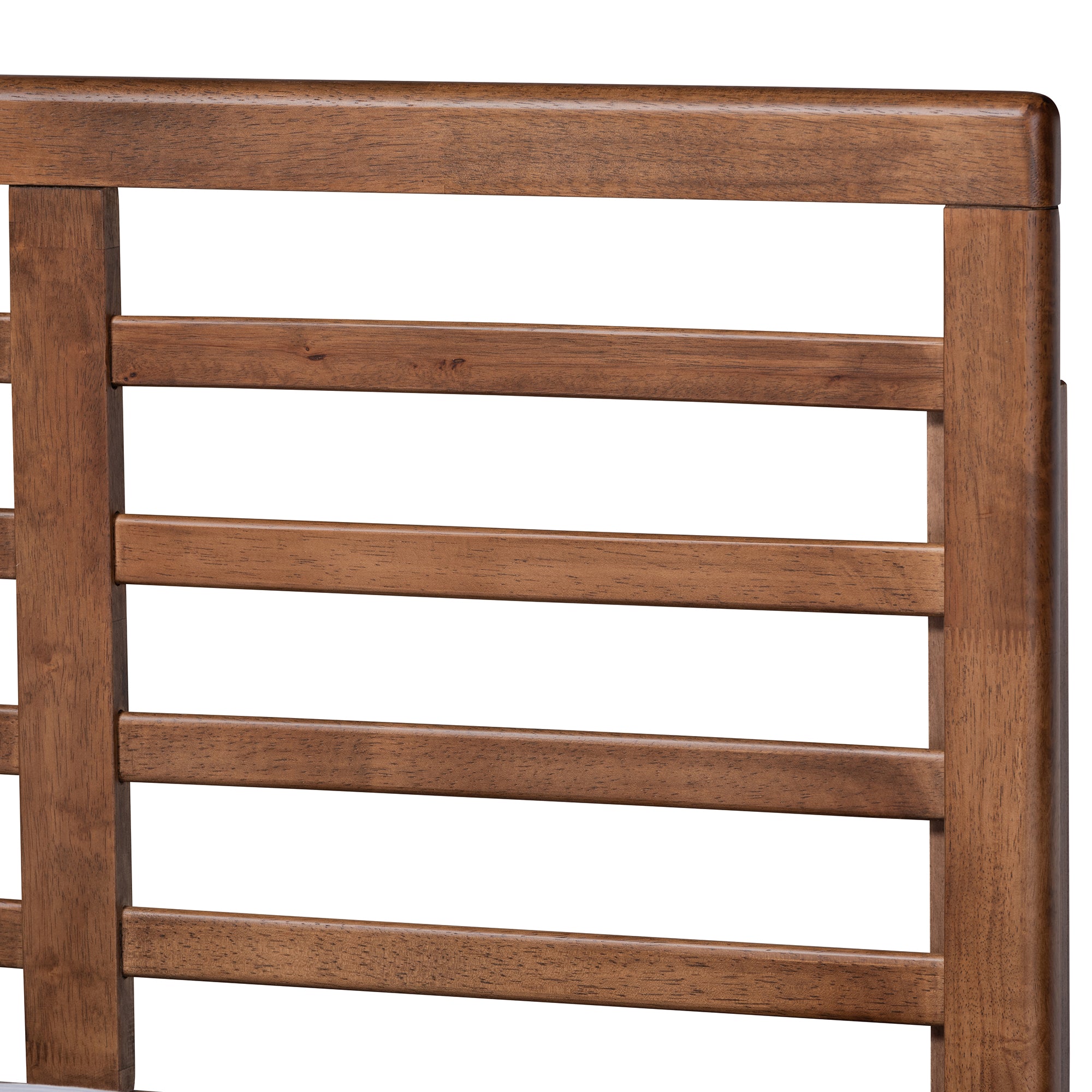 Luciana Light Grey Fabric and Ash Walnut Brown Finished Wood Full Size Bed
