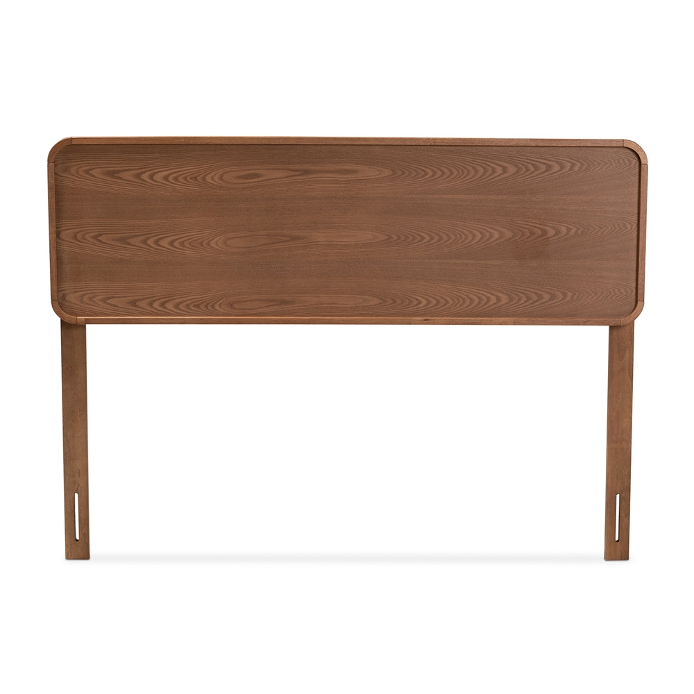 Mailene Mid-Century Modern Walnut Brown Finished Wood Queen Size Headboard