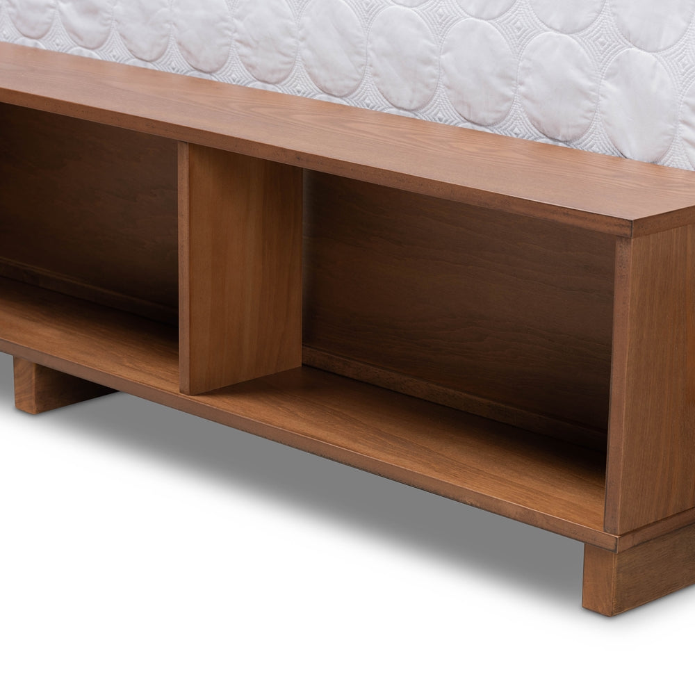 Cosma King Bed Transitional Ash Walnut Finish with 4-Drawer Storage