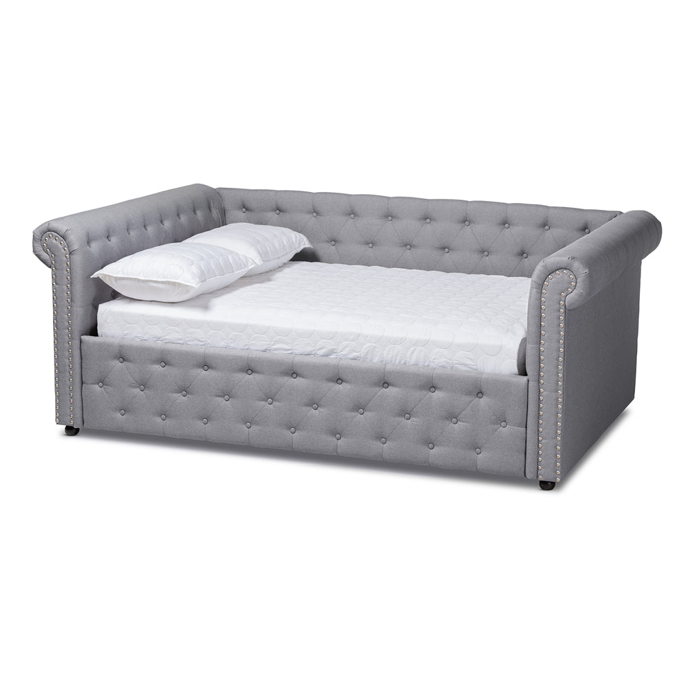 Mabelle Modern and Contemporary Beige Fabric Upholstered Full Size Daybed