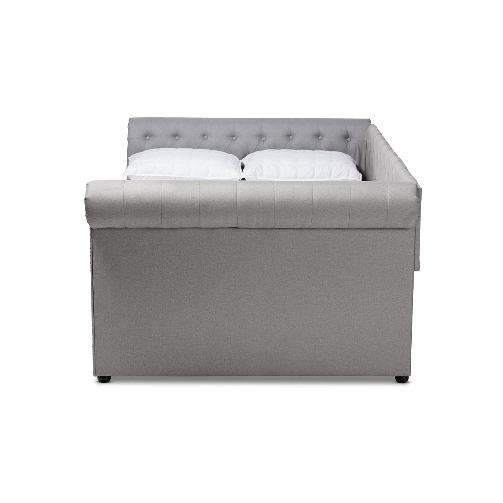 Mabelle Modern and Contemporary Beige Fabric Upholstered Queen Size Daybed