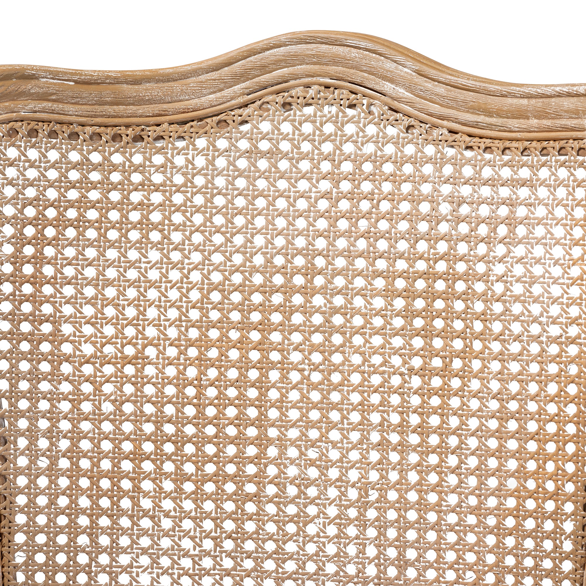 Vallea Traditional French Provincial Light Pink Velvet Fabric Upholstered White-Washed Oak Wood Armchair