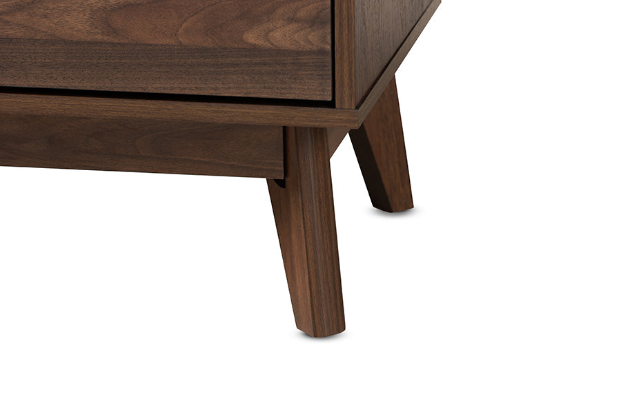 Lena Mid-Century Modern Walnut Brown Finished 6-Drawer Wood Dresser