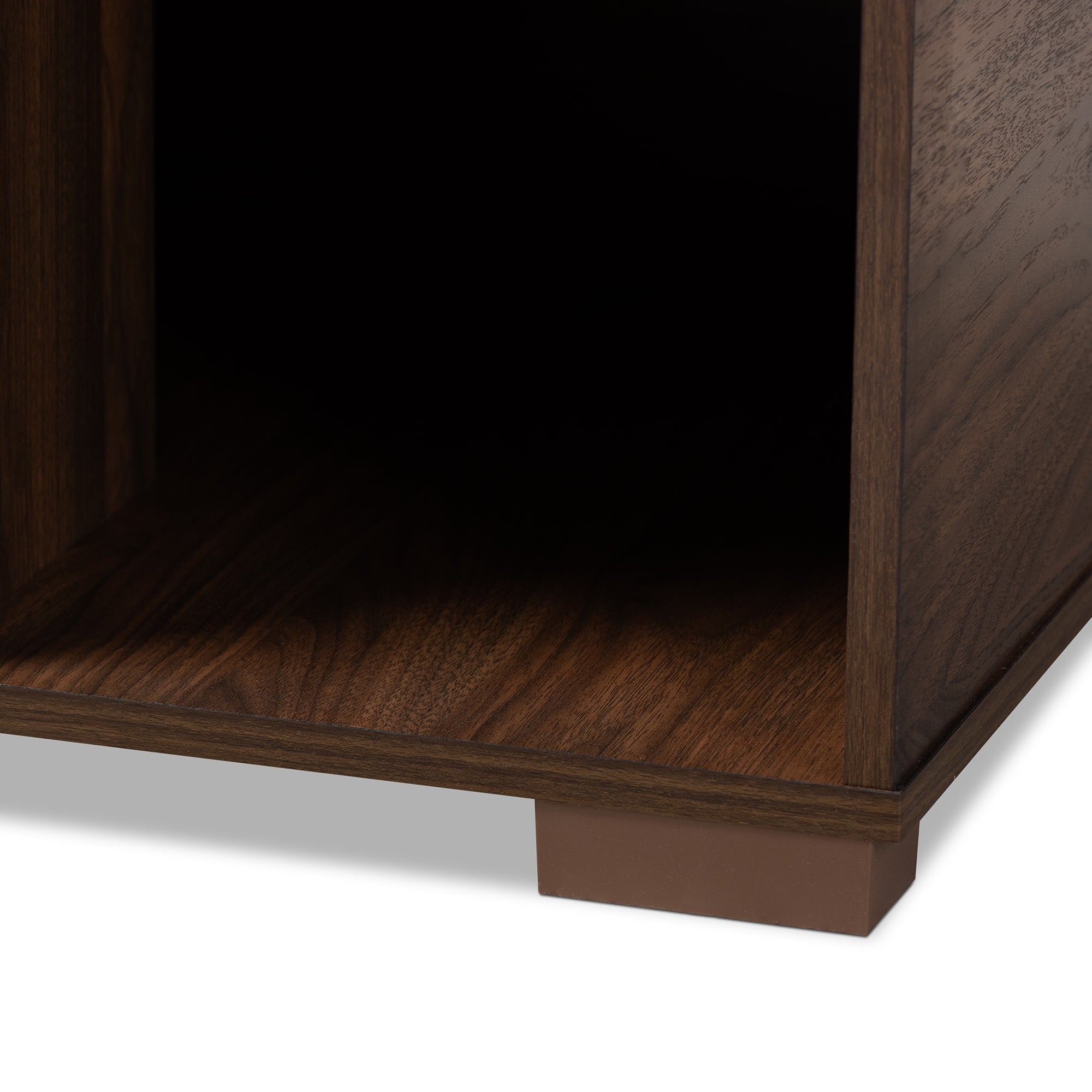 Jasper Modern and Contemporary Walnut Brown Finished 2-Door Wood Cat Litter Box Cover House