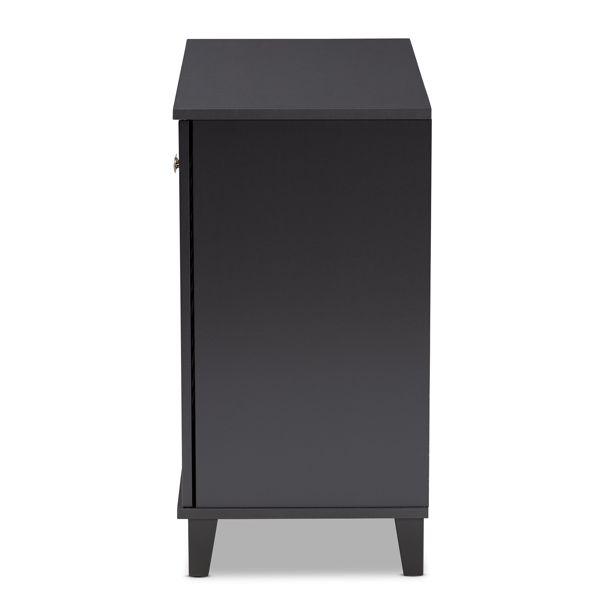Coolidge Modern and Contemporary Dark Grey Finished 4-Shelf Wood Shoe Storage Cabinet