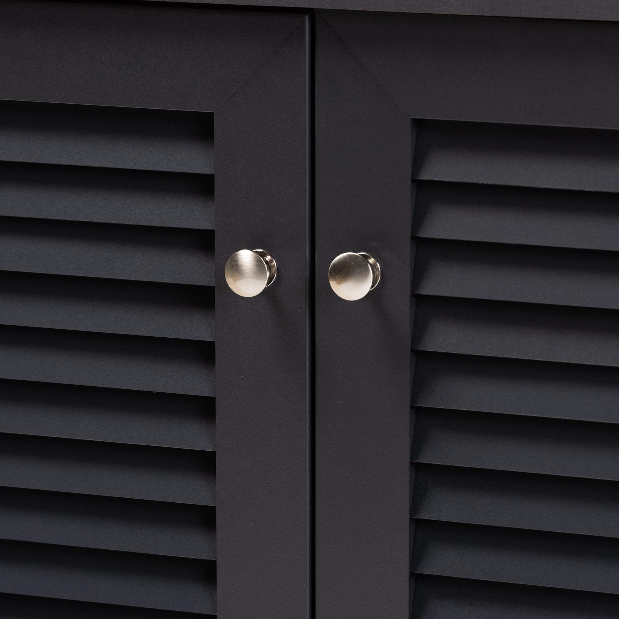 Coolidge Modern and Contemporary Dark Grey Finished 4-Shelf Wood Shoe Storage Cabinet