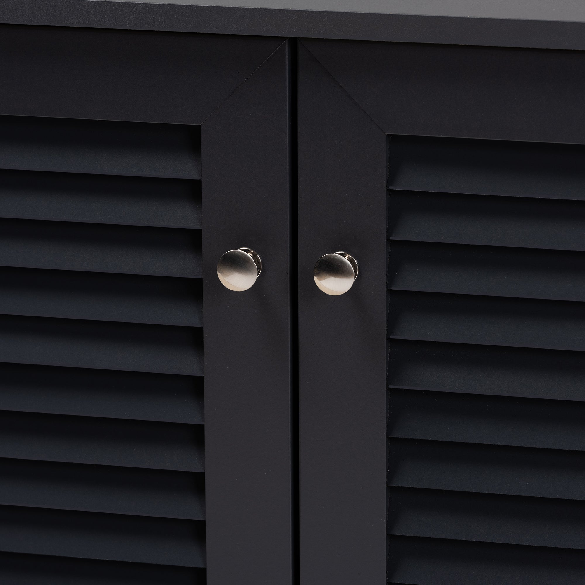 Coolidge Modern and Contemporary Dark Grey Finished 8-Shelf Wood Shoe Storage Cabinet