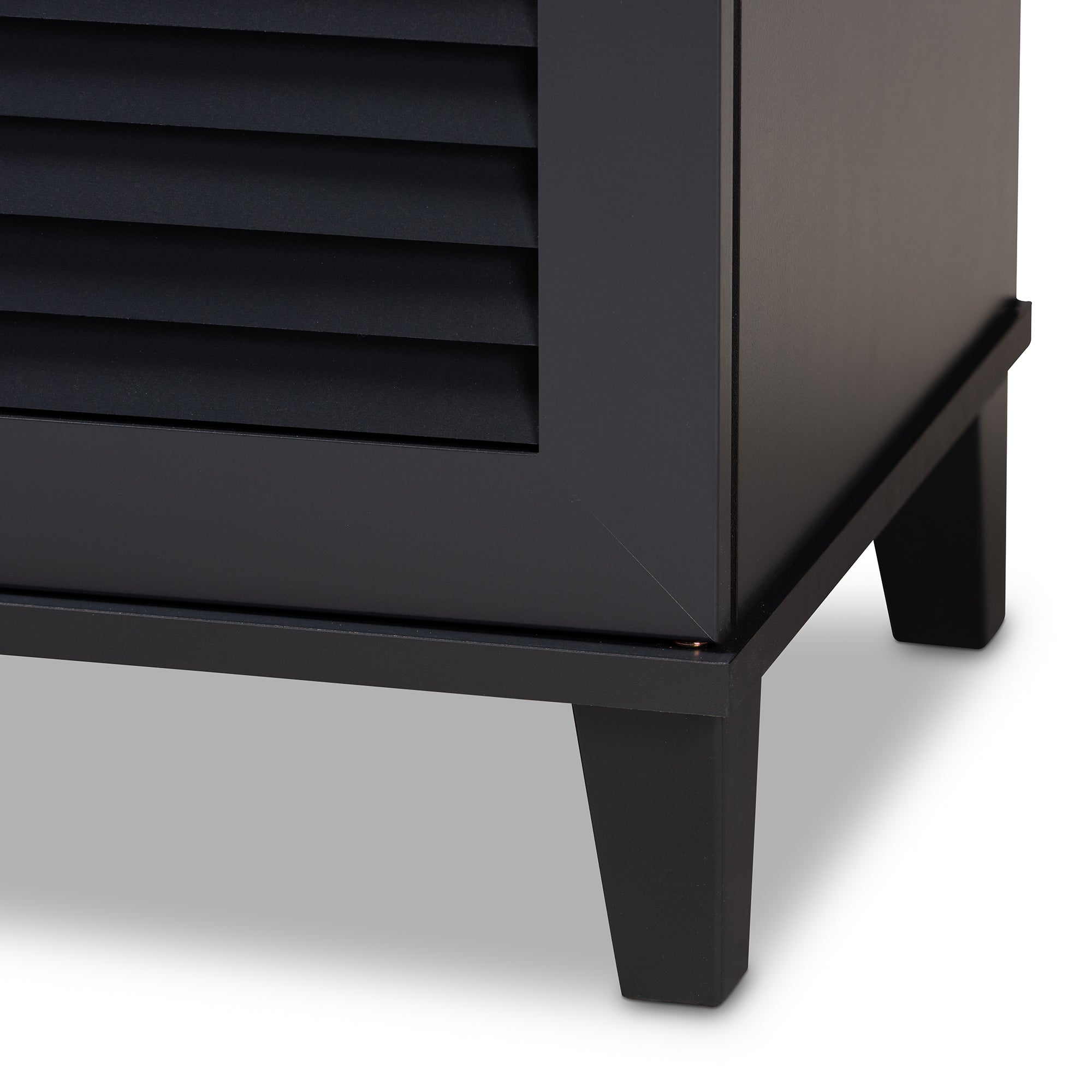 Coolidge Modern and Contemporary Dark Grey Finished 8-Shelf Wood Shoe Storage Cabinet