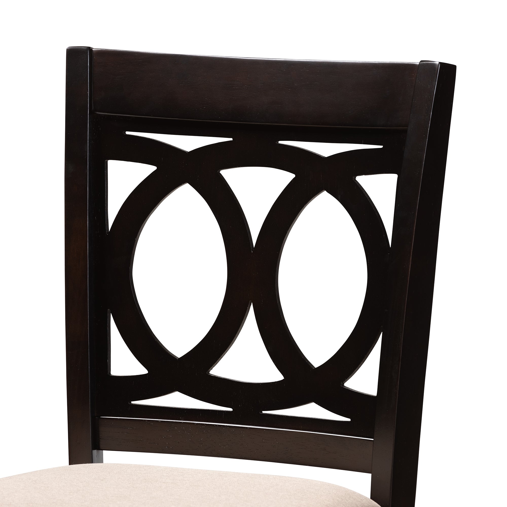 Lenoir Modern and Contemporary Sand Fabric Upholstered Espresso Brown Finished 5-Piece Wood Pub Set