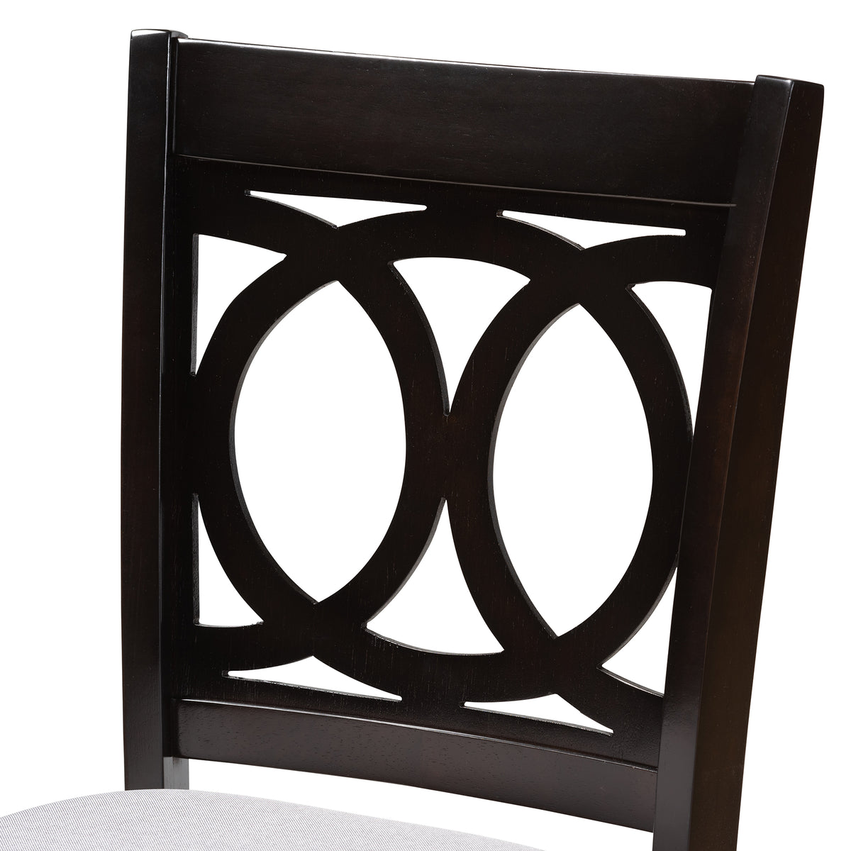Lenoir Modern and Contemporary Gray Fabric Upholstered Espresso Brown Finished Wood Counter Height Pub Chair Set of 2
