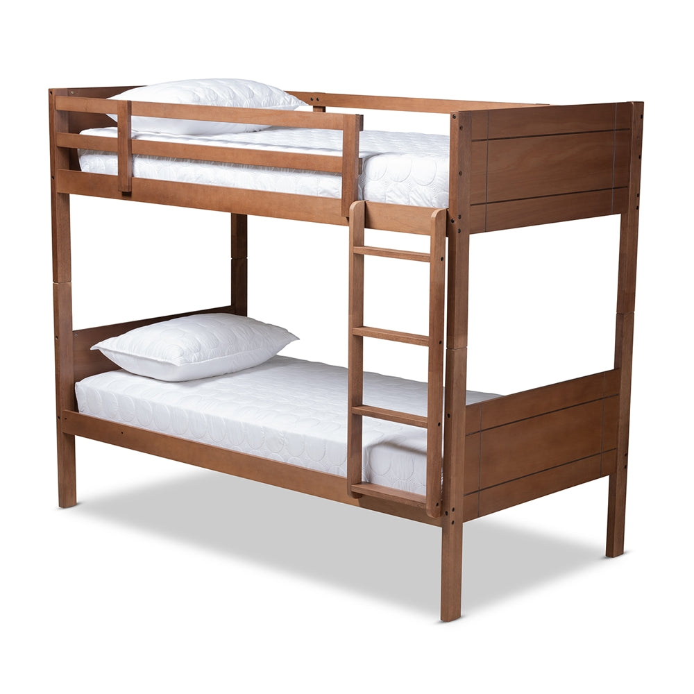 Elsie Modern And Contemporary Grey Finished Wood Twin Size Bunk Bed