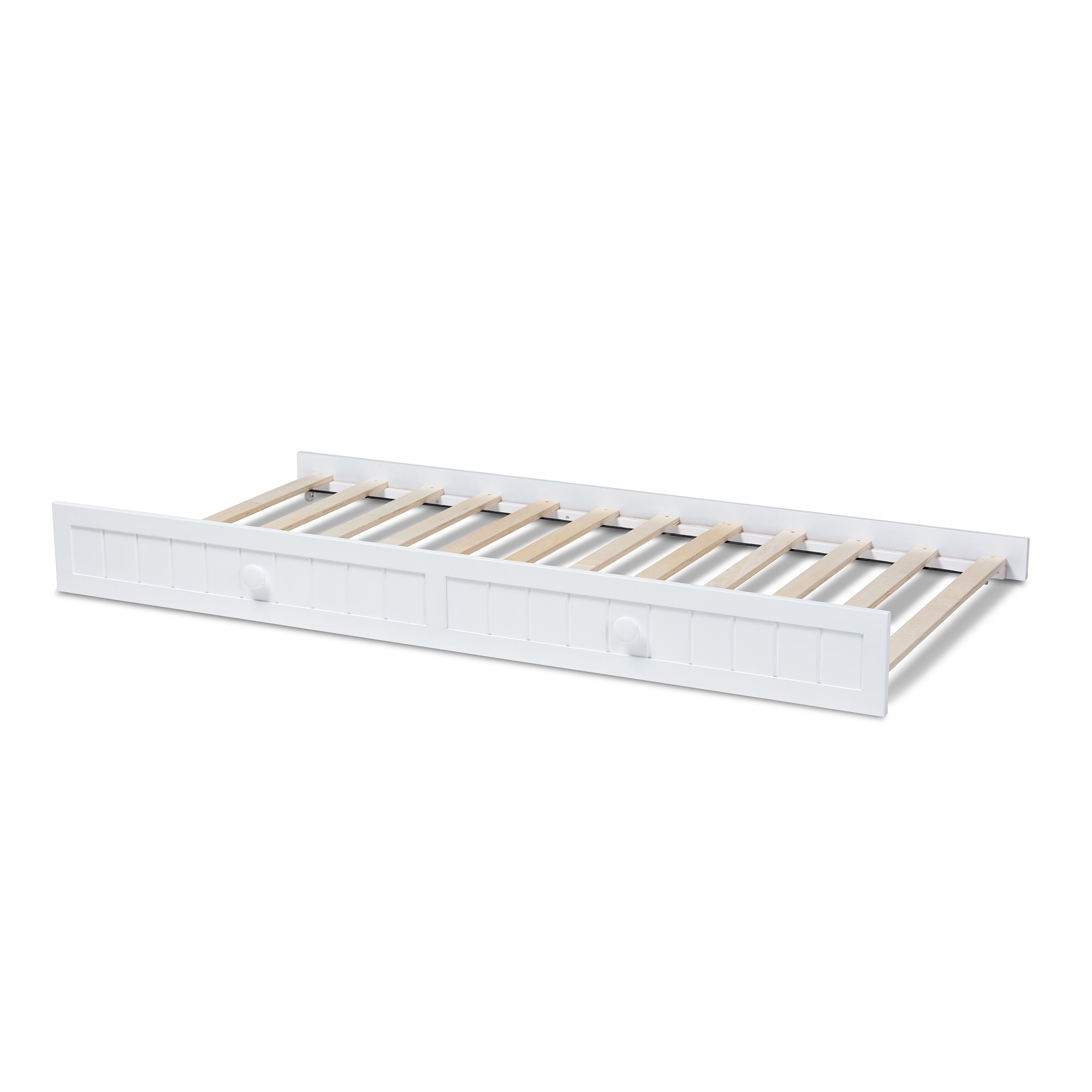 Neves Cottage Farmhouse White Finished Wood Twin Size Trundle