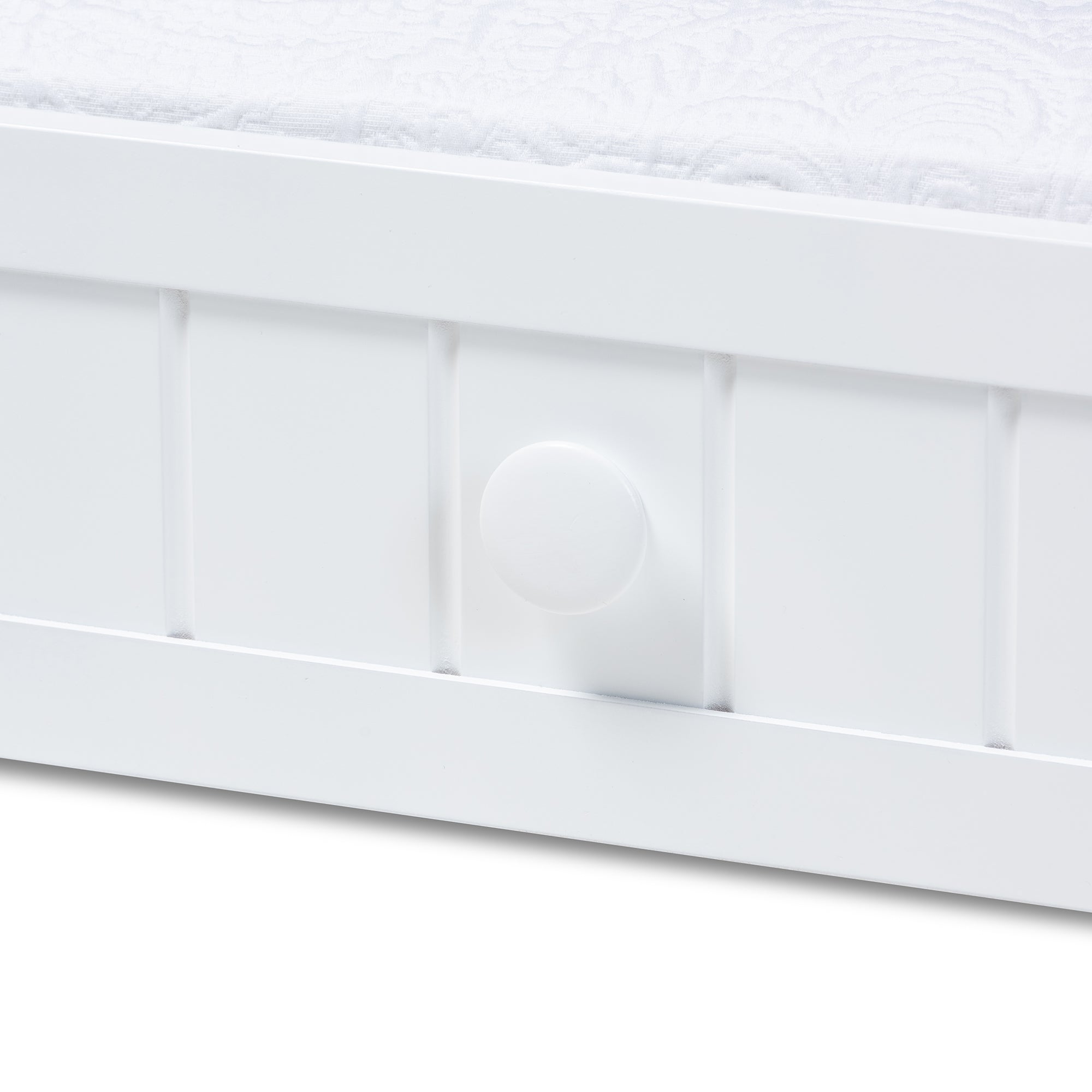 Neves Cottage Farmhouse White Finished Wood Twin Size Trundle