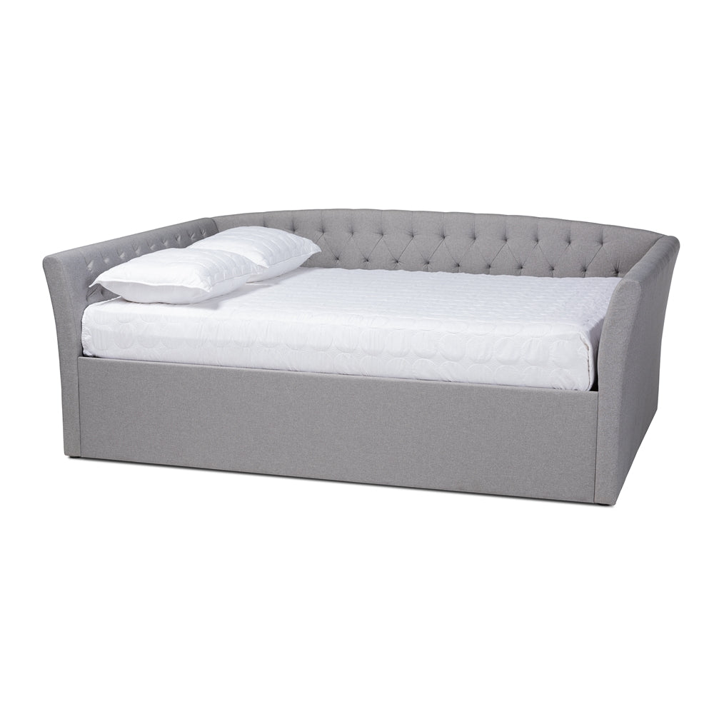 Delora Light Grey Fabric Upholstered Full Size Daybed