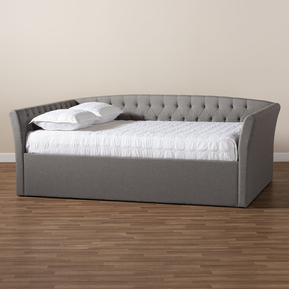 Delora Light Grey Fabric Upholstered Full Size Daybed