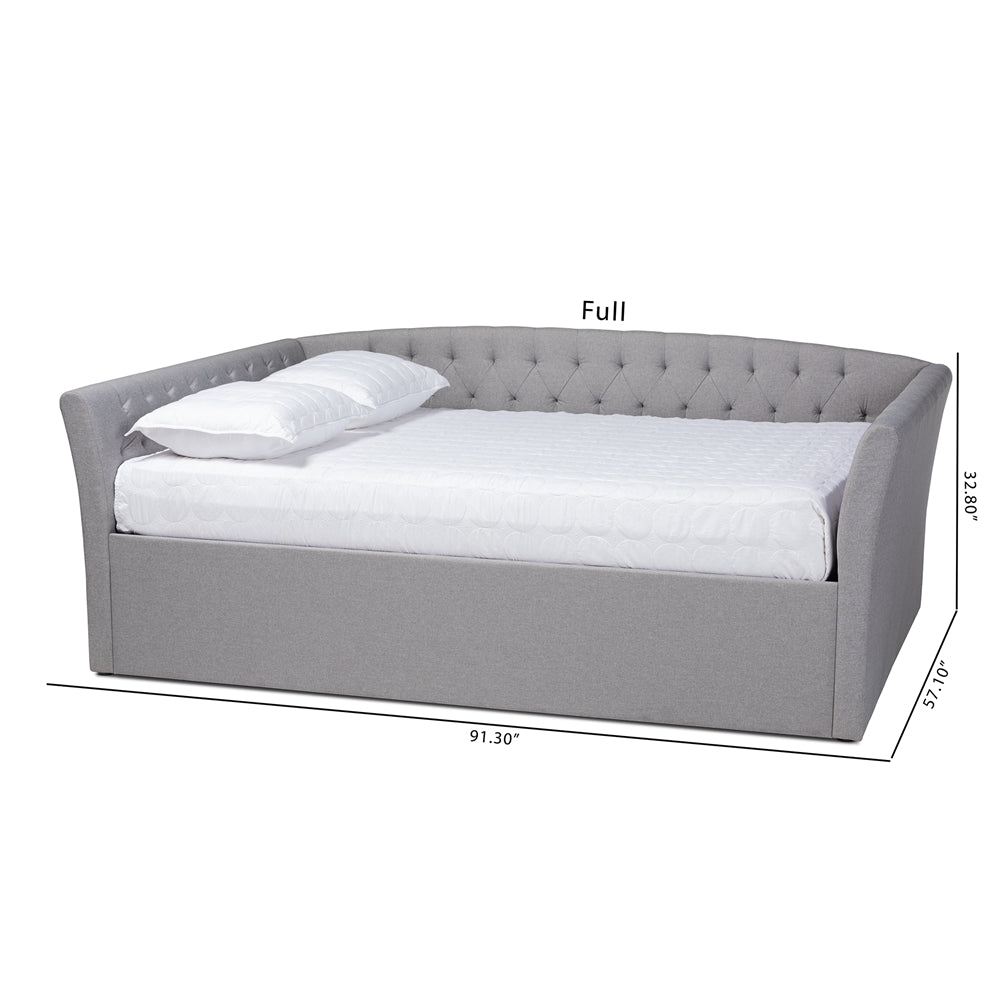 Delora Light Grey Fabric Upholstered Full Size Daybed