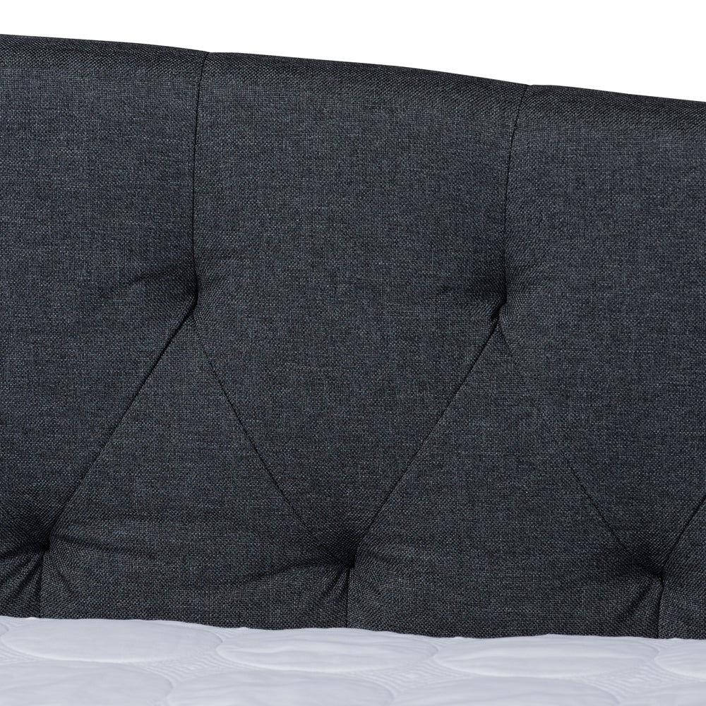 Delora Dark Grey Fabric Upholstered Queen Size Daybed