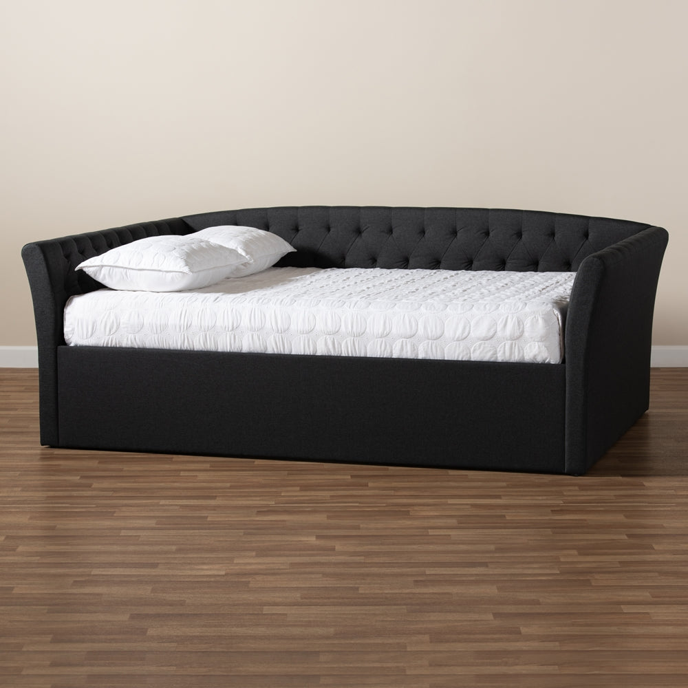 Delora Dark Grey Fabric Upholstered Queen Size Daybed