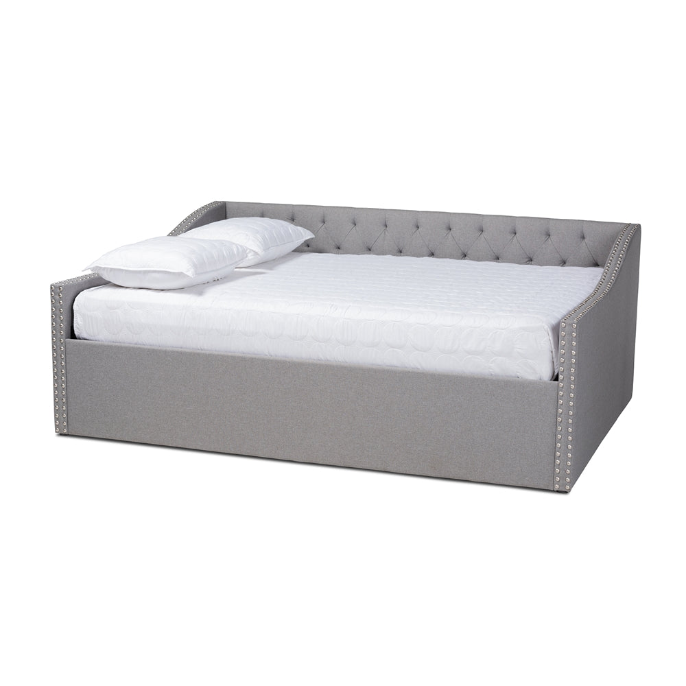 Haylie Modern And Contemporary Beige Fabric Upholstered Full Size Daybed