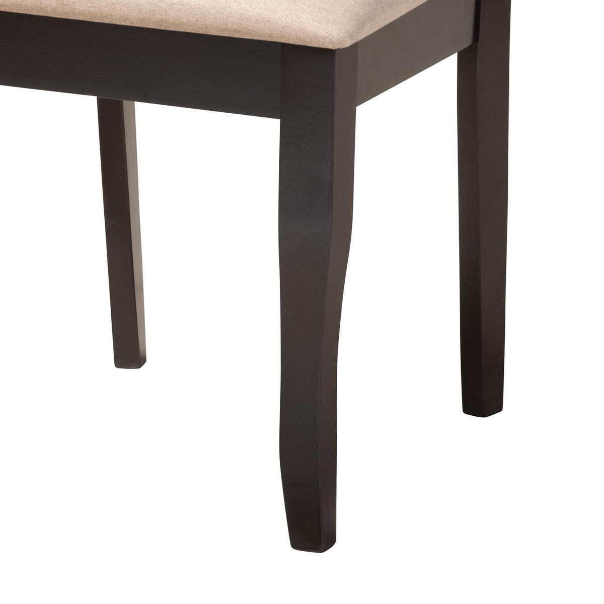 Selby Modern Sand Fabric and Dark Brown Wood 5-Piece Dining Set